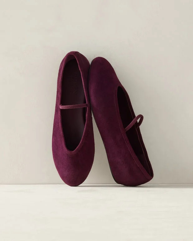 Suede Mary Jane Ballet Flats | Talbots