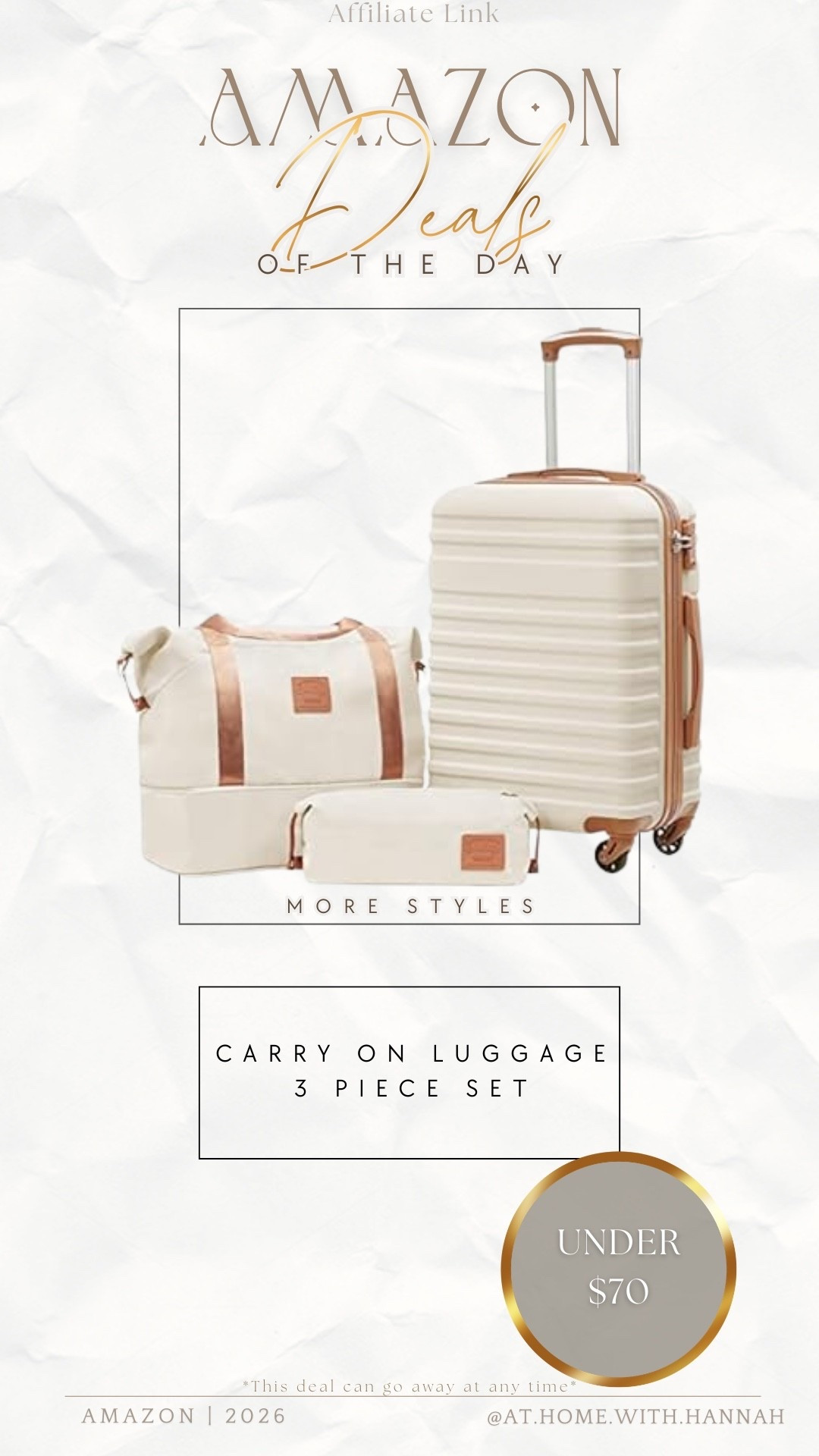Amazon Travel Deal: 3 Piece Luggage Carry-on Set is marked down today ✈️

Highly rated travel essential with a limited-time price drop.

These deals don’t last — especially before spring break + vacation season.

Grab it while it’s still discounted.


#AmazonTravel
#TravelDeals
#AmazonDeals
#TravelEssentials
#LTKDeals
#AirportFinds
#VacationPrep
#CruiseEssentials
#SmartTravel
#AmazonFinds
#PackingEssentials
#CarryOnMustHaves
#TravelOrganization

#LTKSaleAlert #LTKSpringSale #LTKTravel