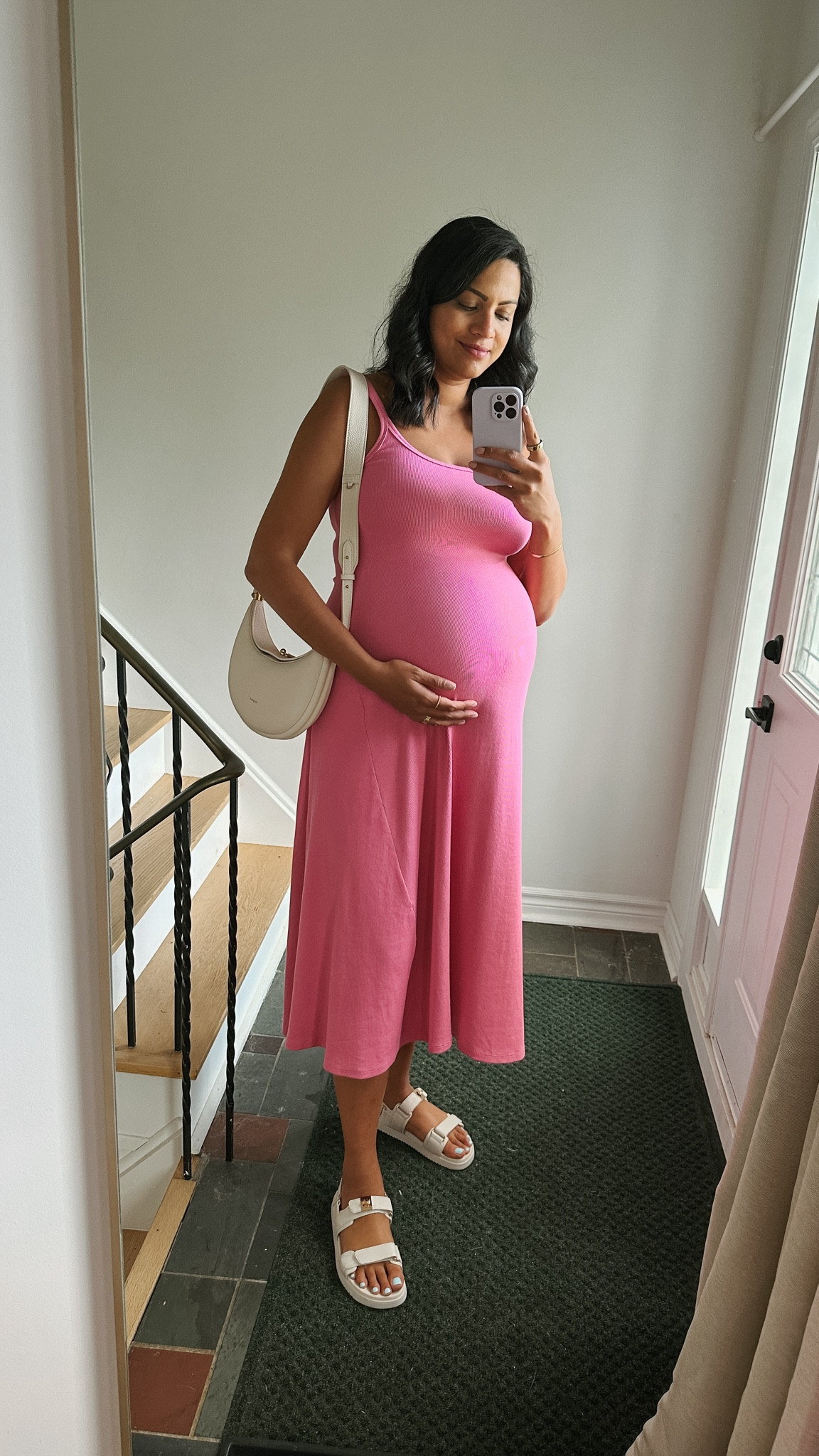 Comfy outfit for the hot weather. Non-maternity bump friendly dress at 37 weeks! Would be so good for postpartum too  

#LTKsummer #LTKmaternity #LTKmidsize