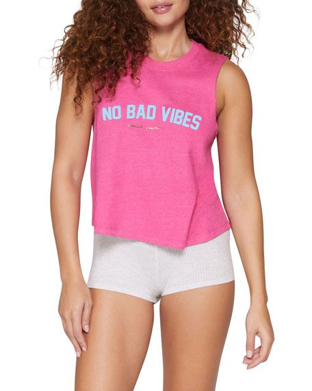 No Bad Vibes Crop Tank | Neiman Marcus