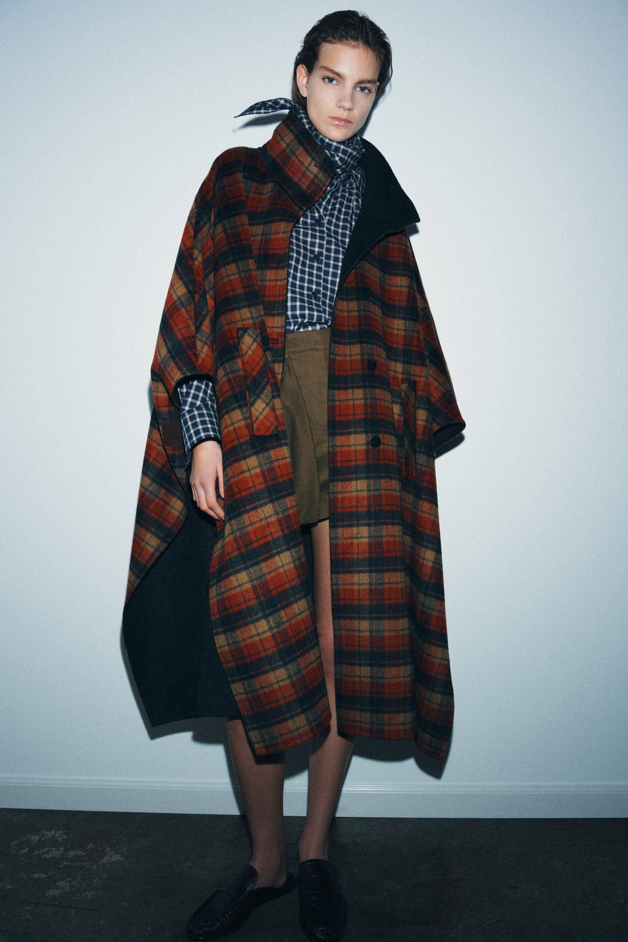 PLAID WOOL CAPE ZW COLLECTION LIMITED EDITION | Zara US