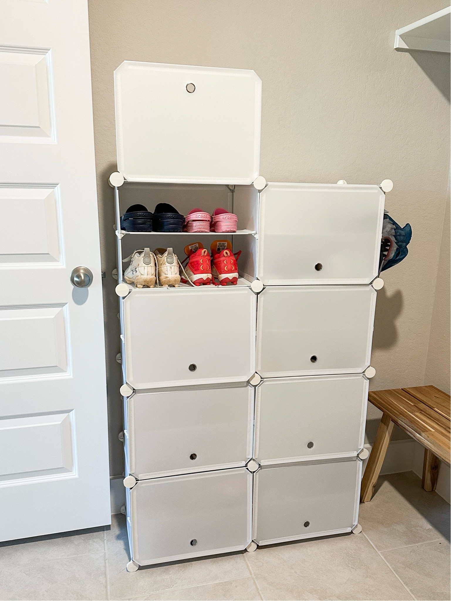 White storage cabinet shoe organizer for closet, hallway, entryway 

Home organization, shoe storage, mud room, shoe cabinet, laundry room organization, amazon home 

#LTKShoeCrush #LTKHome #LTKFindsUnder50