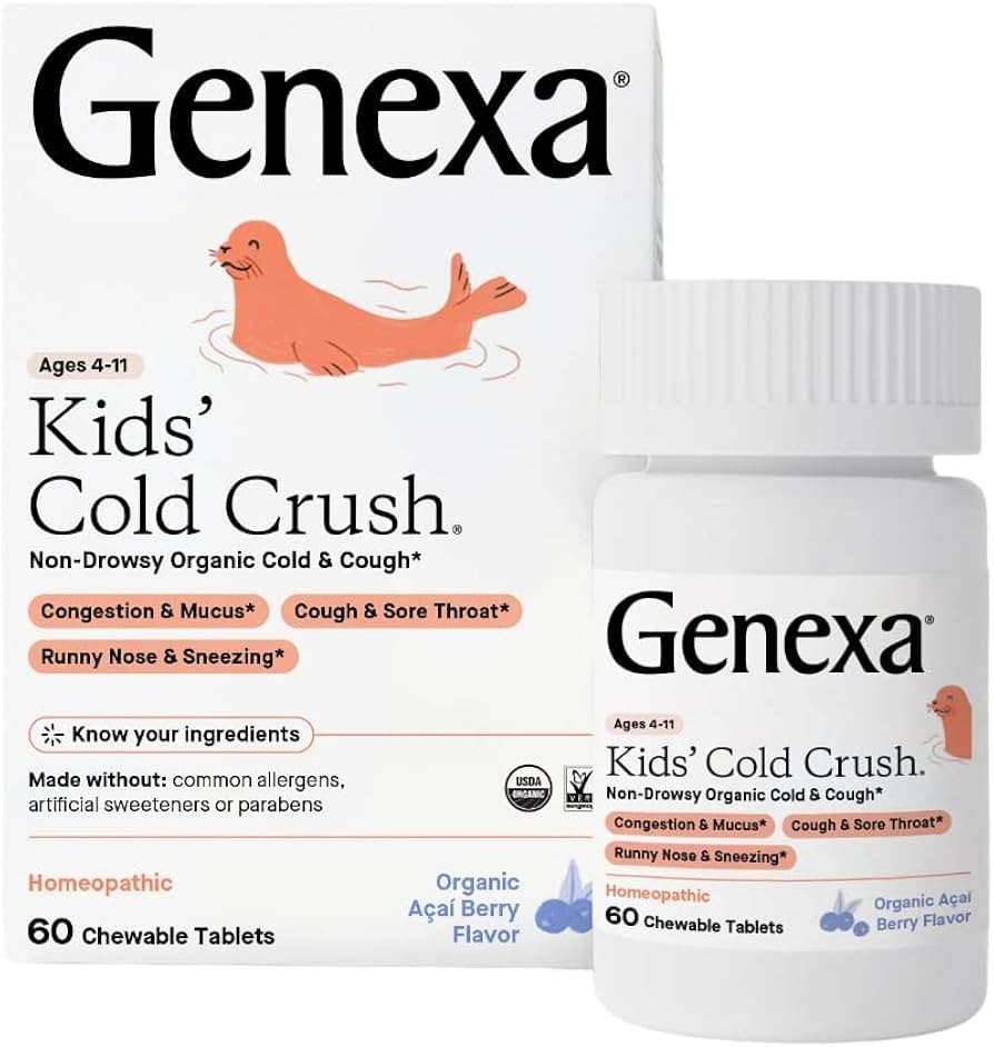 Genexa Kids' Cold Crush for Cold & Cough Non-Drowsy Remedy | Congestion, Sore Throat, & Runny Nos... | Amazon (US)