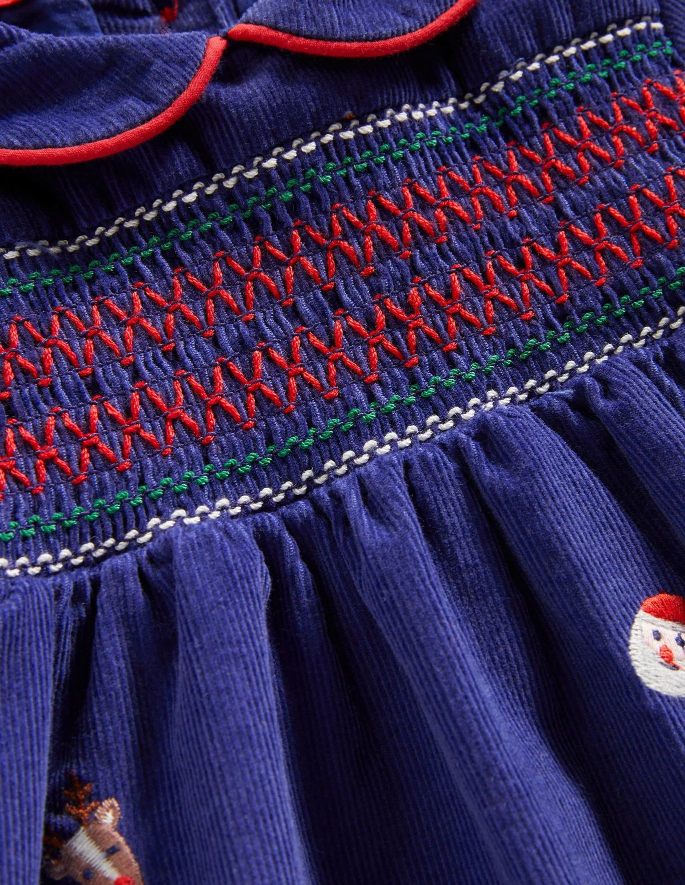 Woven Embroidered Dress - Starboard Blue Festive | Boden (US)
