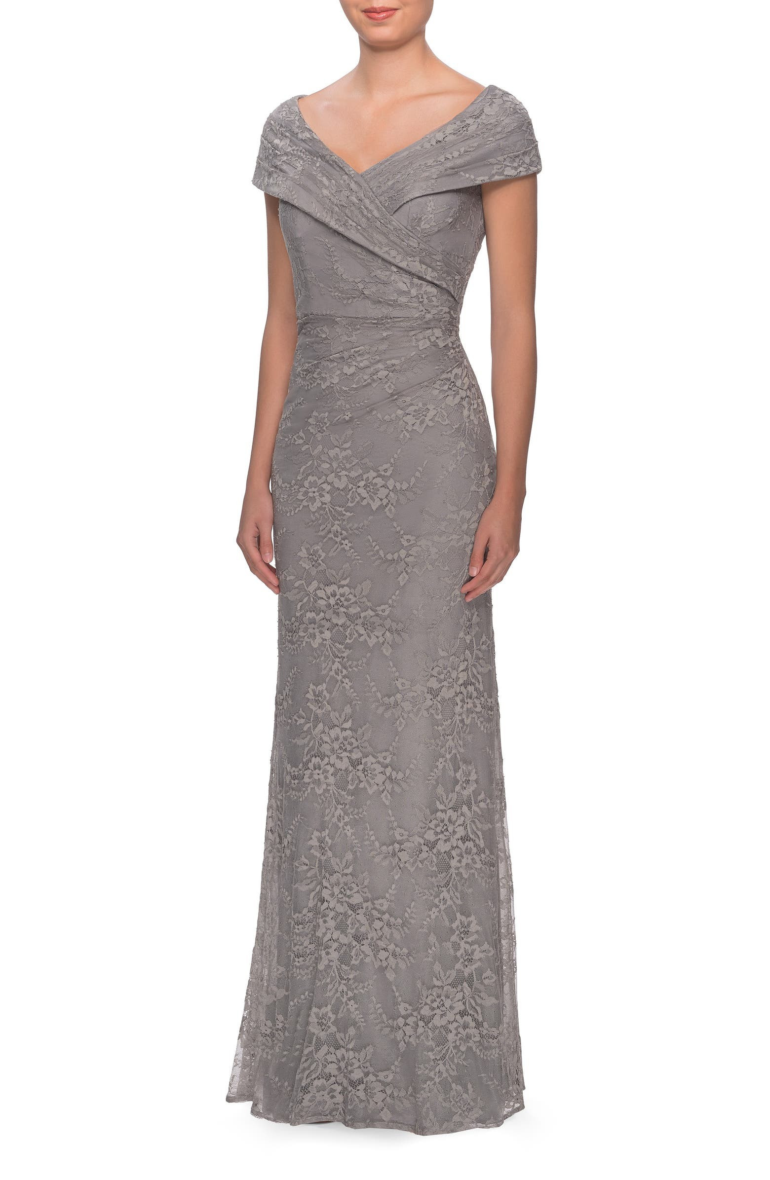 Portrait Neck Lace Gown | Nordstrom