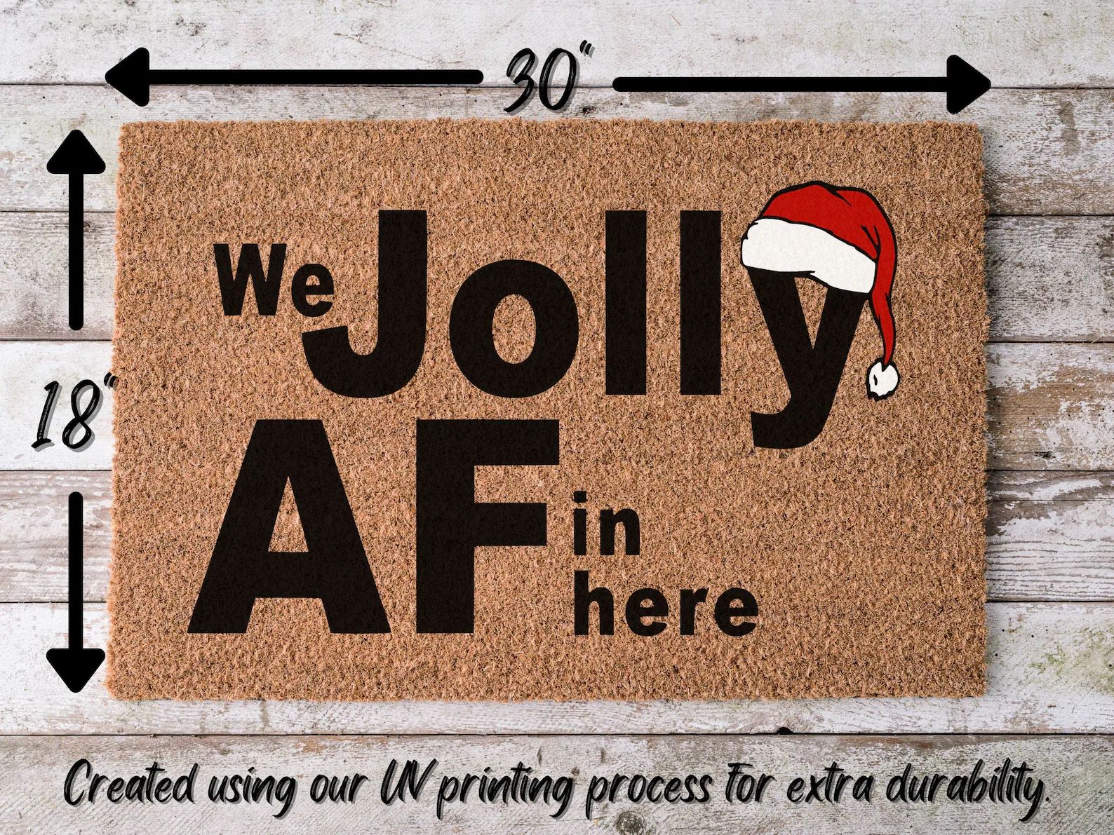 Jolly AF Funny Christmas Door Mat Funny Christmas Doormat - Etsy | Etsy (US)