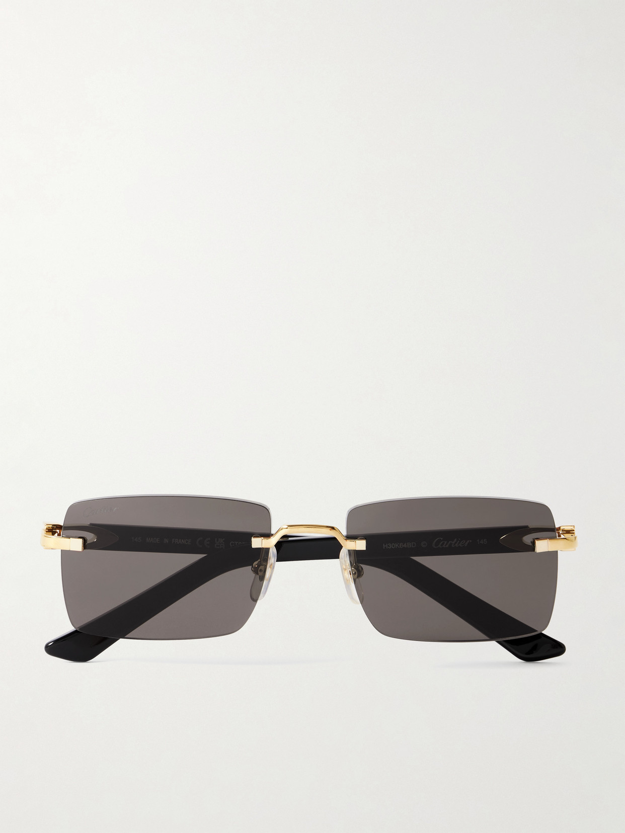 Cartier Eyewear - C Décor Rimless Rectangle-frame Gold-tone And Acetate Sunglasses - One size | NET-A-PORTER (US)
