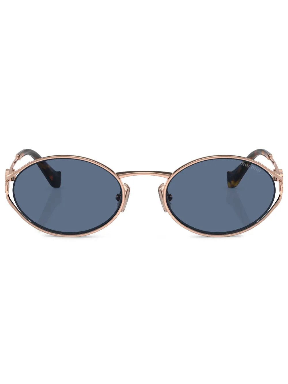 Miu Miu Eyewear logo-plaque oval-frame Sunglasses - Farfetch | Farfetch Global