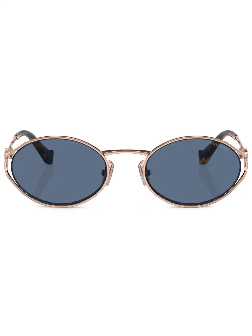 logo-plaque oval-frame sunglasses | Farfetch Global