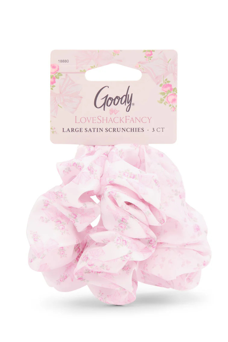 LoveShackFancy x Goody Pink Large Satin Scrunchie Set | LoveShackFancy
