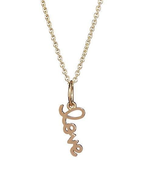 14K Yellow Gold Love Pendant Necklace | Saks Fifth Avenue