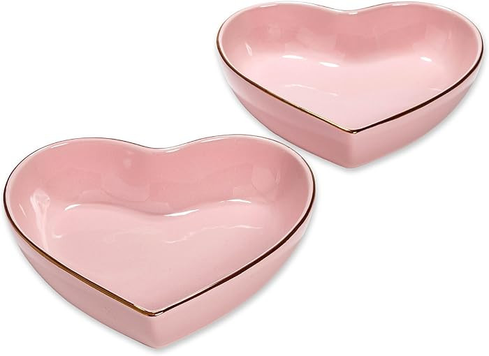 Paris Hilton 2-Piece Heart Dish Set, Ceramic Stoneware Serving Bowls for Entertaining, Snacks, De... | Amazon (US)