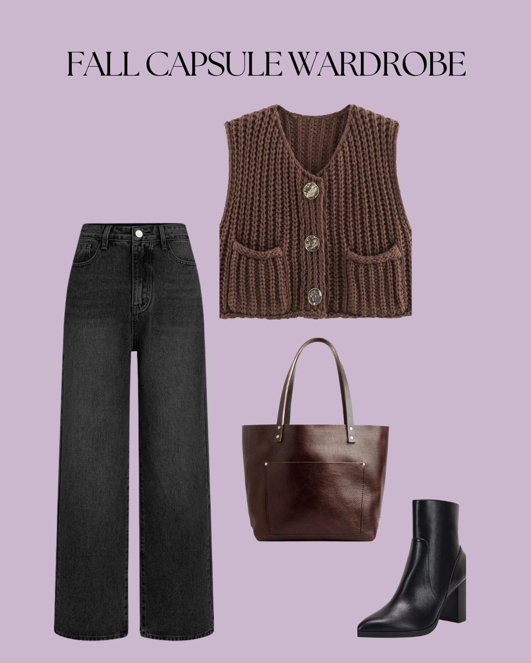 Layered neutrals for the win 🤎🖤 Styled this sleeveless knit cardigan with black straight-leg denim and my go-to pointed toe ankle boots for a laid-back yet elevated fall look. The black Portland Leather Tote is the perfect finish — sleek, structured, and fits everything. 

 #LTKSeasonal #LTKStyleTip #LTKautumn