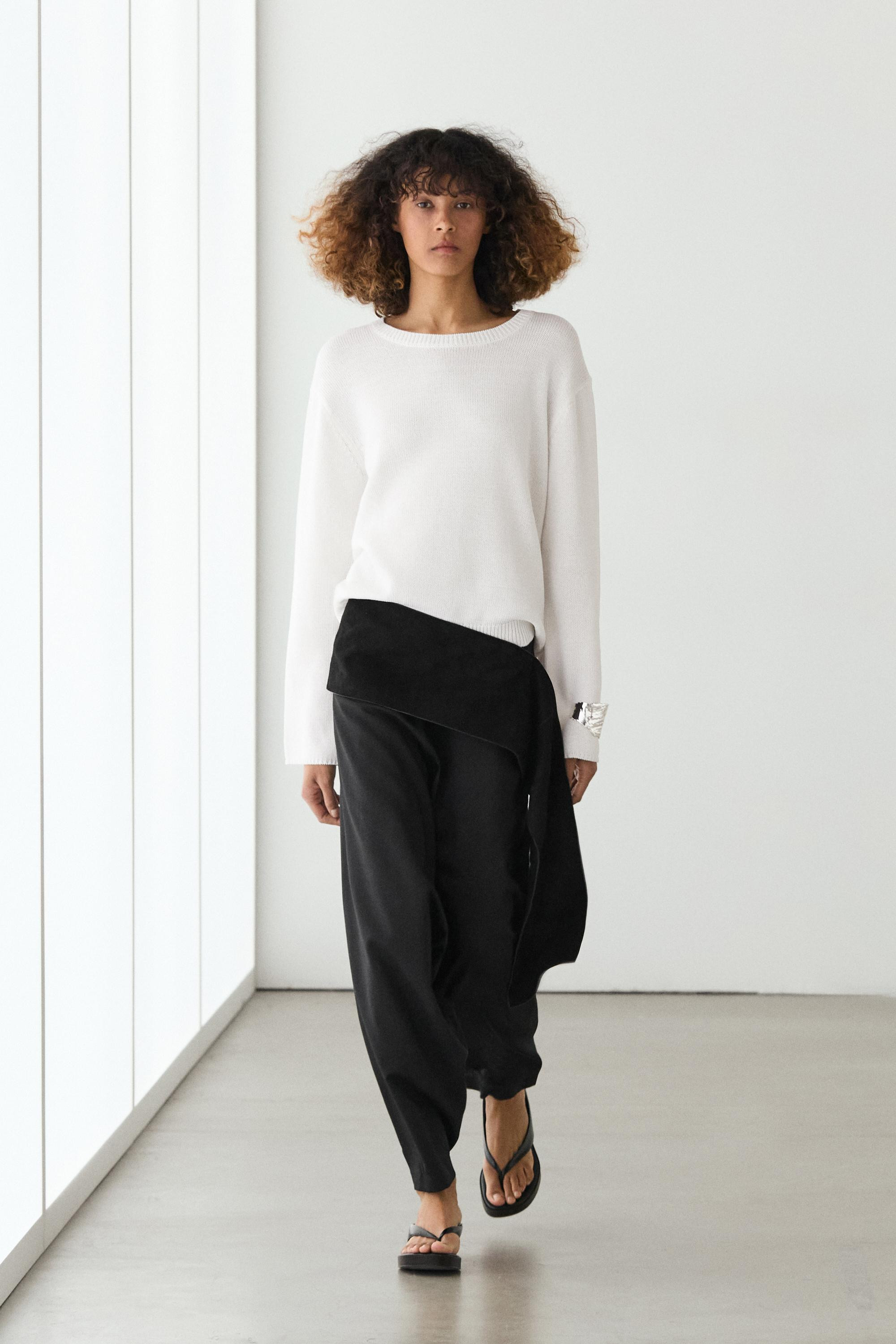 100% mercerised cotton knit sweater · White · Sweaters | Massimo Dutti | Massimo Dutti UK
