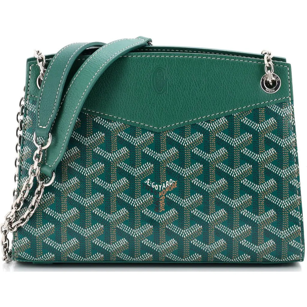 Pre-Owned Goyard Structured Rouette Chain Shoulder Bag Coated Canvas Mini in Green at Nordstrom, Size X-Small | Nordstrom