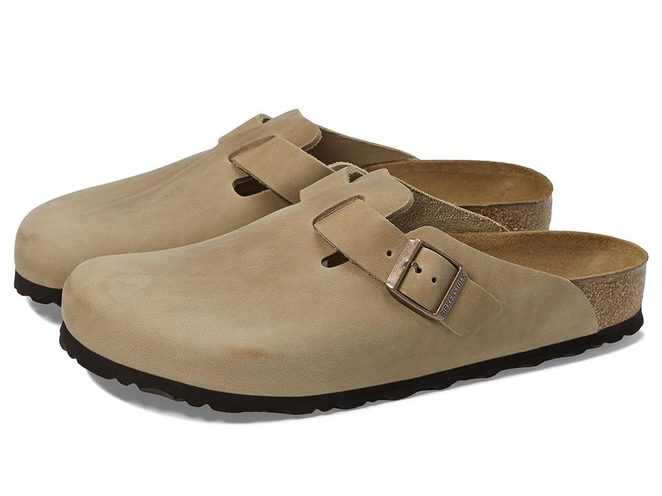 Birkenstock Boston - Oiled Leather (Unisex) (Tobacco Oiled Leather) Clog Shoes | Zappos