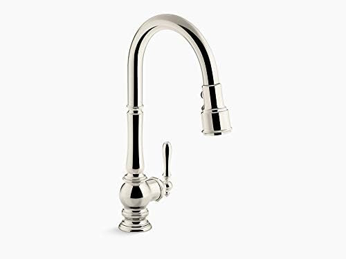 KOHLER K-99259-SN Artifacts Kitchen Sink Faucet, 17.63 x 4.31 x 8.50 Inches, Vibrant Polished Nic... | Amazon (US)
