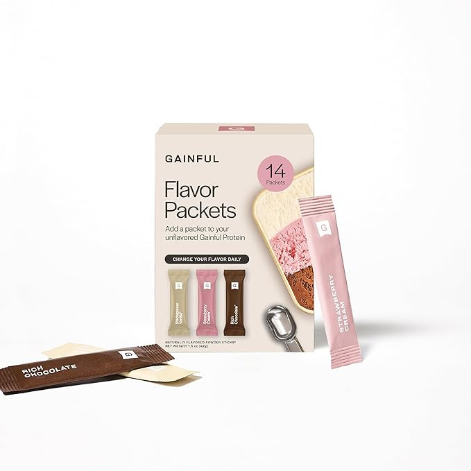 Gainful Flavor Sticks for Unflavored Protein Powder, Neapolitan Variety Pack, Strawberry, Chocola... | Amazon (US)