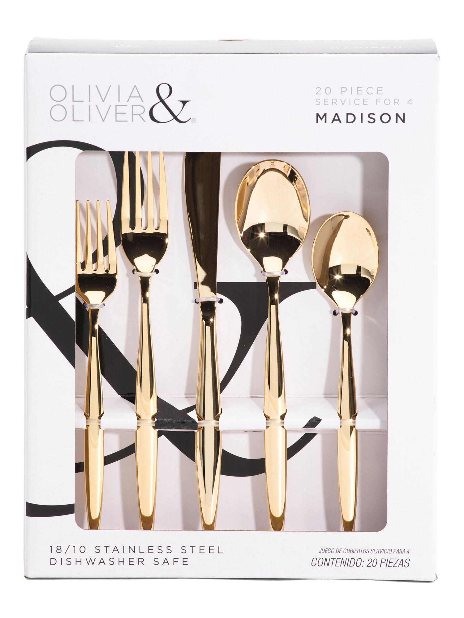 20pc Madison Gold Flatware Set | TJ Maxx