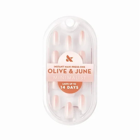 Olive & June Instant Mani Minimalist Medium Oval Press-On Nails, Rose Gradient Shimmer, 42 Pieces | Walmart (US)