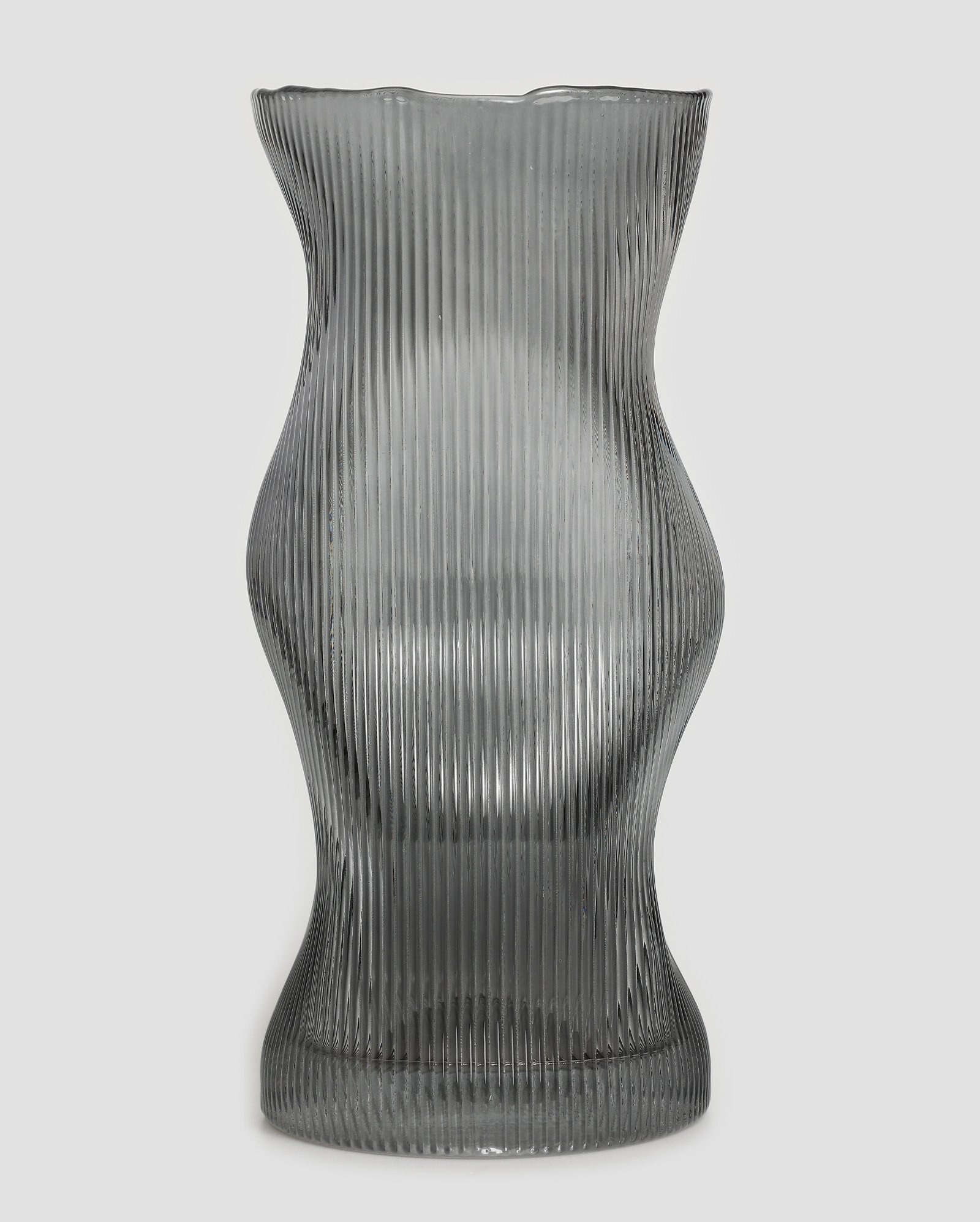 Vaso de vidro com nervuras Milano 30x13cm preto | Casa Riachuelo | Riachuelo (BR)