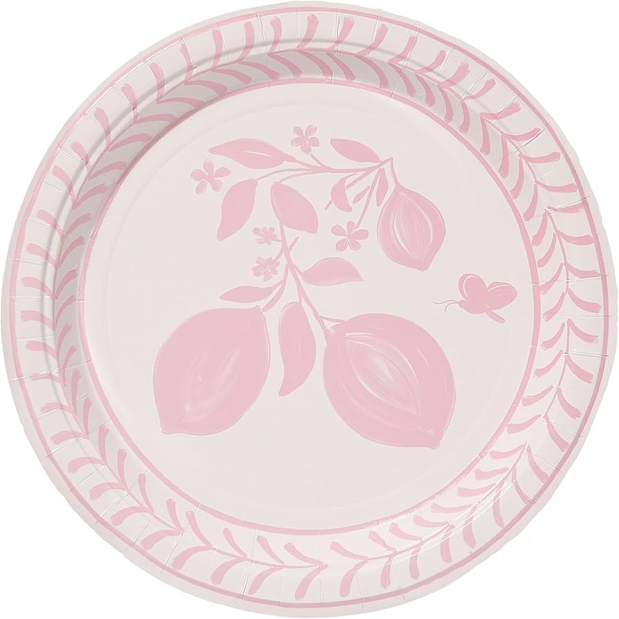 Set of 8 Disposable Paper Margarita Lemons Dinner Plates - Great for weddings, poolside, bbqs, bi... | Amazon (US)