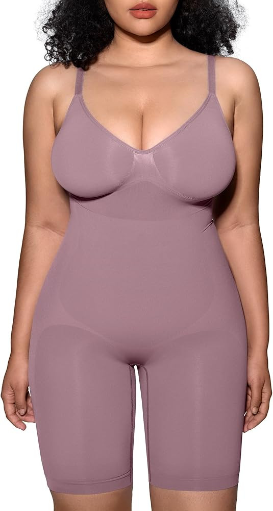 PUMIEY Shapewear Bodysuit for Women Tummy Control V-Neck With Open Gusset Hourglass Collection | Amazon (US)