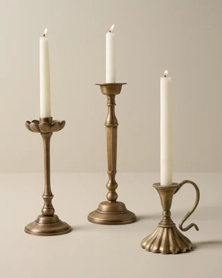 Anna Antique Brass Taper Holder | Magnolia
