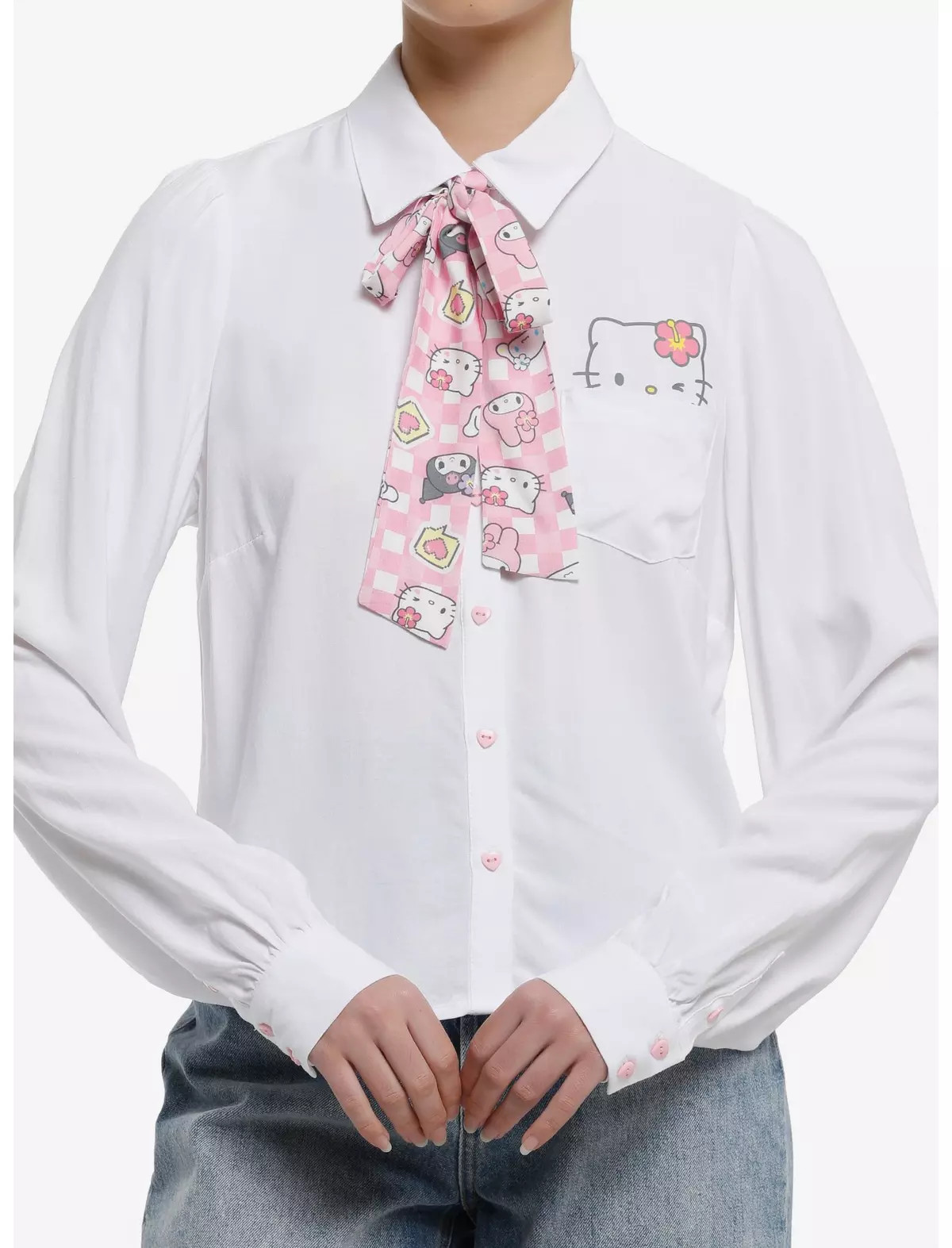 Hello Kitty And Friends Kogyaru Girls Woven Long-Sleeve Top | Hot Topic