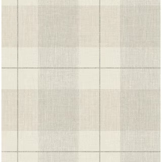 NextWall Neutral Lenox Hill Plaid Vinyl Peel and Stick Wallpaper Roll (30.75 sq. ft.) NW56906 - T... | The Home Depot