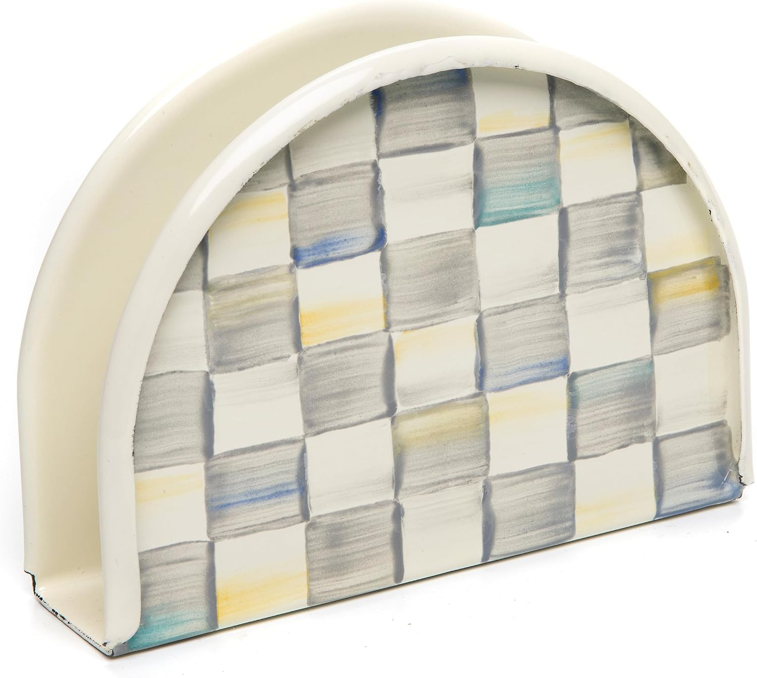 MACKENZIE-CHILDS Enamel Napkin Holder, Gray-and-White Sterling Check | Amazon (US)