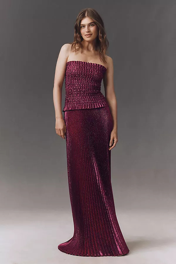 Maya Strapless Pleated Gown | Anthropologie (US)