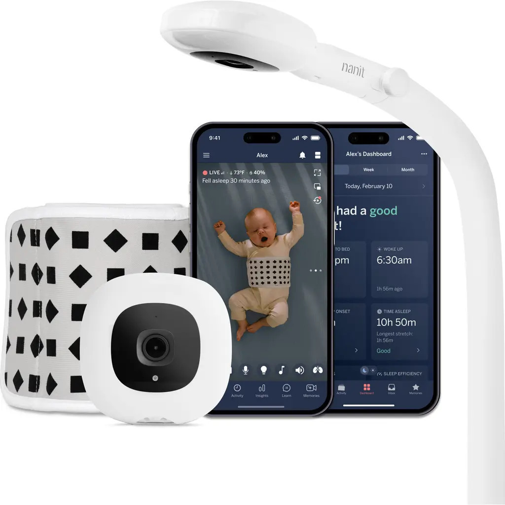 Nanit Pro Smart Baby Monitor & Floor Stand in White at Nordstrom | Nordstrom