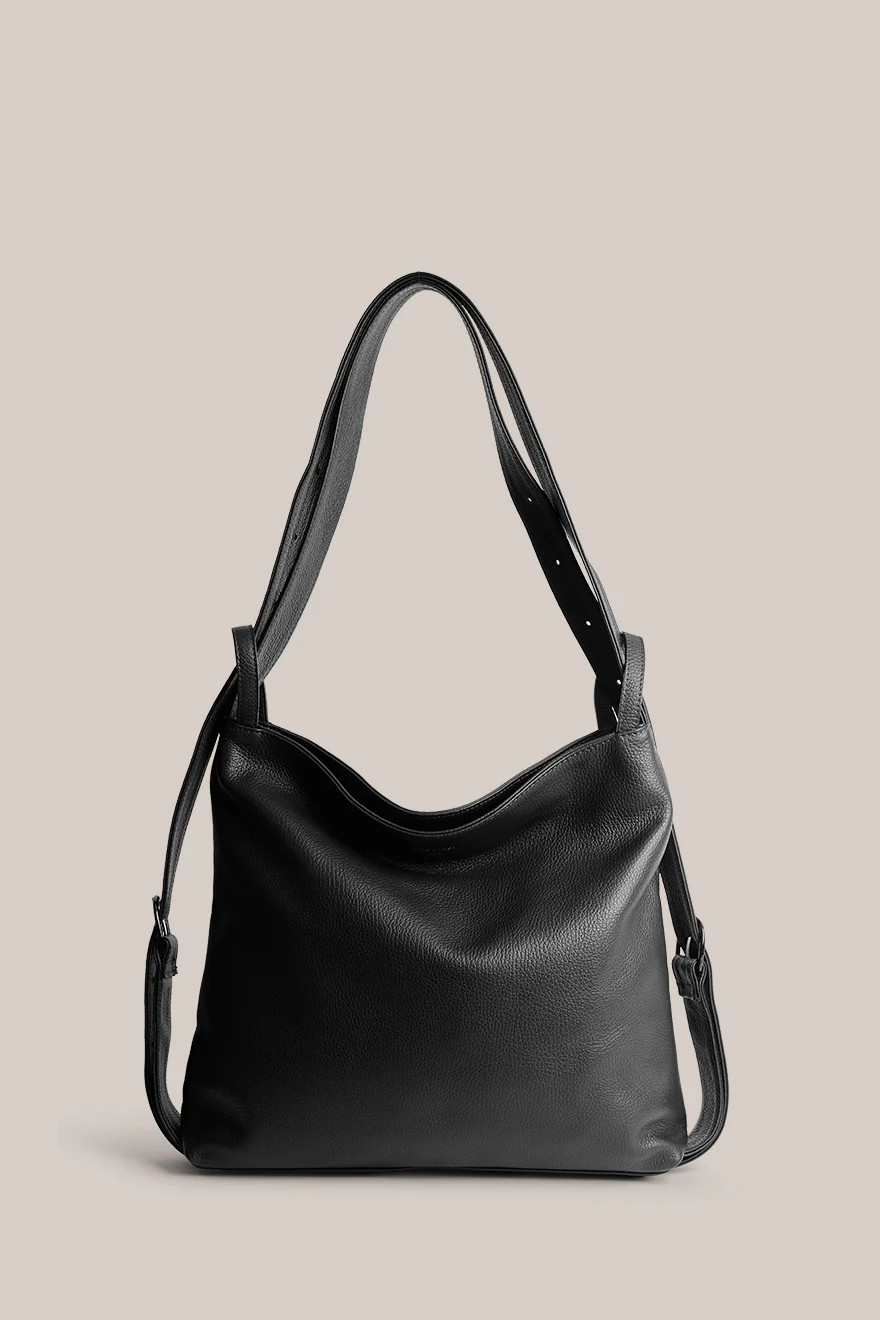 Bella Black 3-in-1 Convertible Backpack Crossbody Tote Bag | VESTIRSI