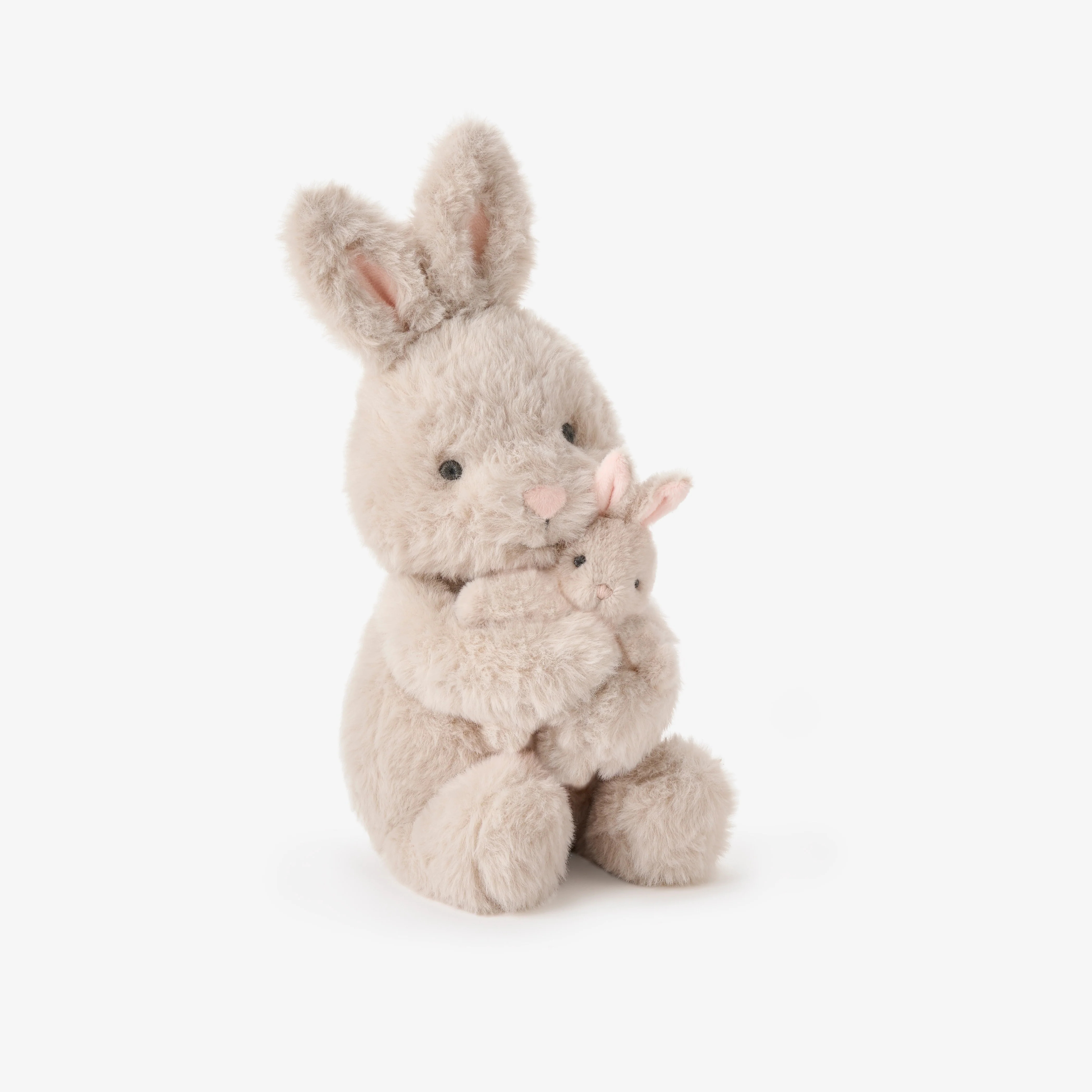 Mama + Baby Bunny Plush Rattle Toy Set | Elegant Baby