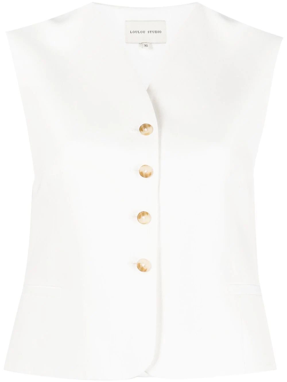 sleeveless button-front vest | Farfetch Global