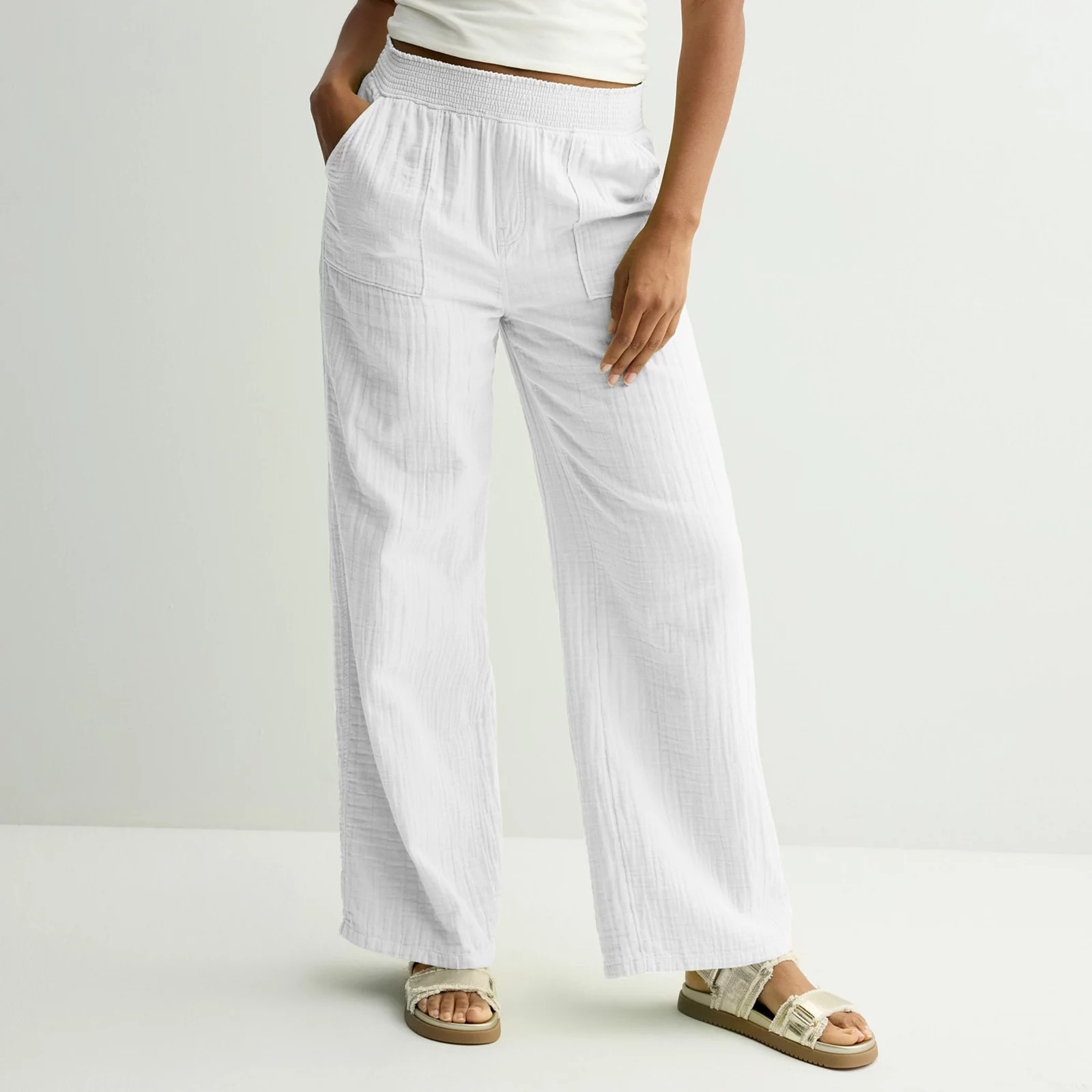Juniors' SO® High-Rise Double Gauze Pants | Kohl's