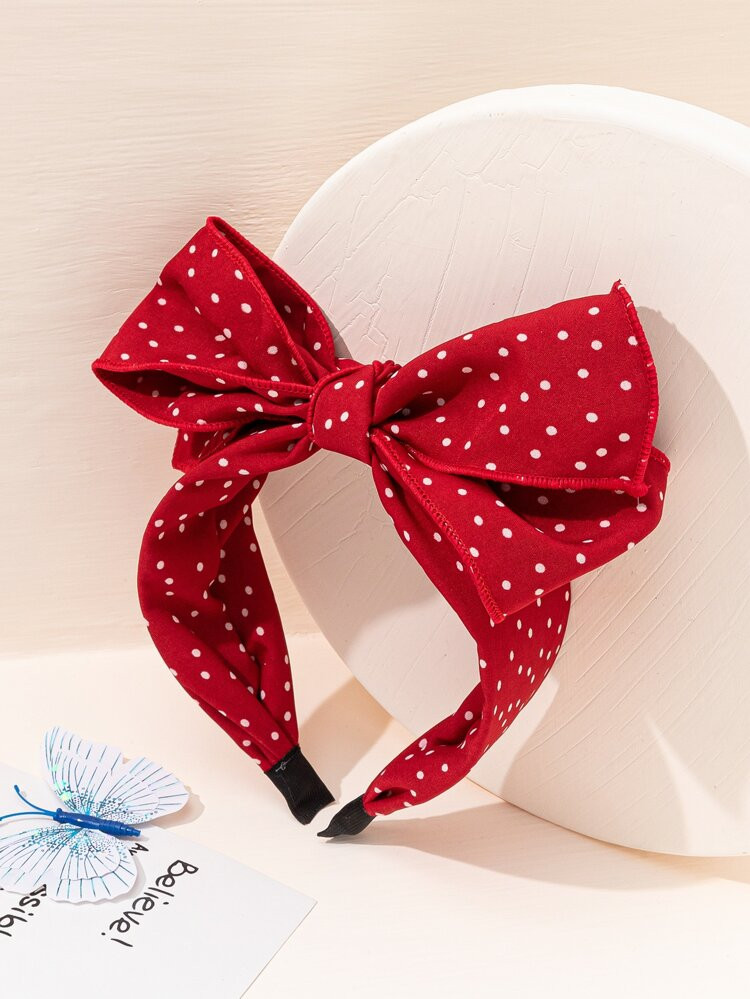 Polka Dot Bow Decor Headband | SHEIN