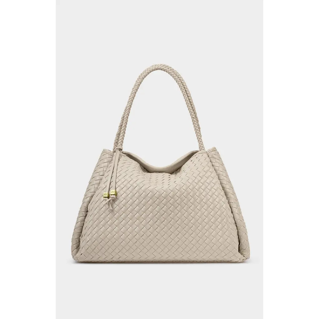 Katie Loxton Nova Hand Woven Large Shoulder Bag in Oyster at Nordstrom | Nordstrom