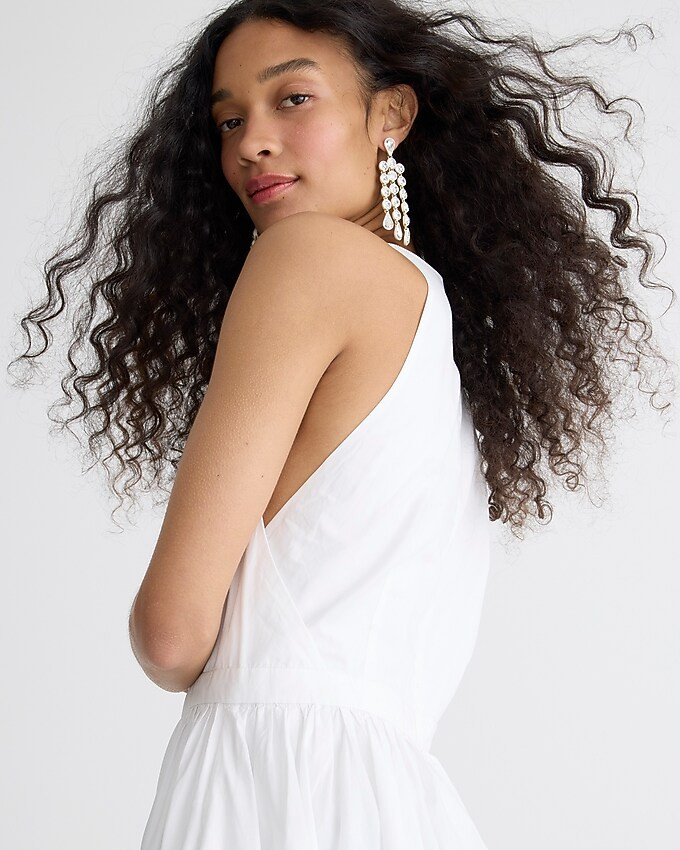 High-neck cotton poplin midi dress | J. Crew US