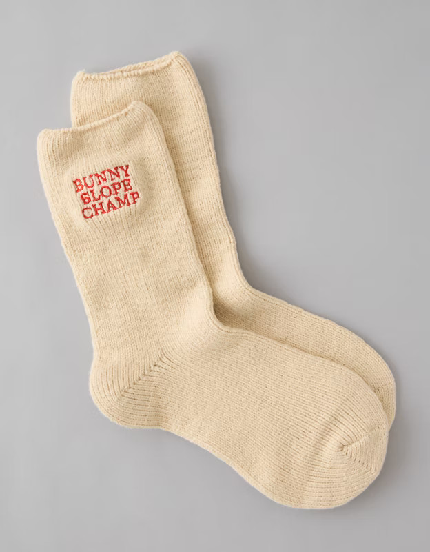 AE Bunny Slope Champ Crew Socks | American Eagle Outfitters (US & CA)