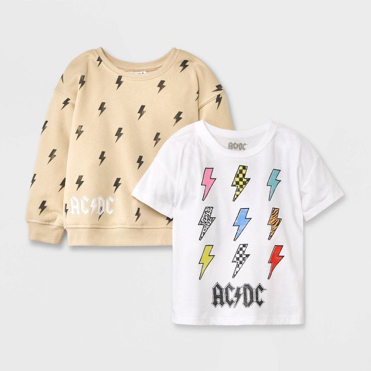 Toddler Boys' 2pc AC/DC Lightning Shirt Set | Target