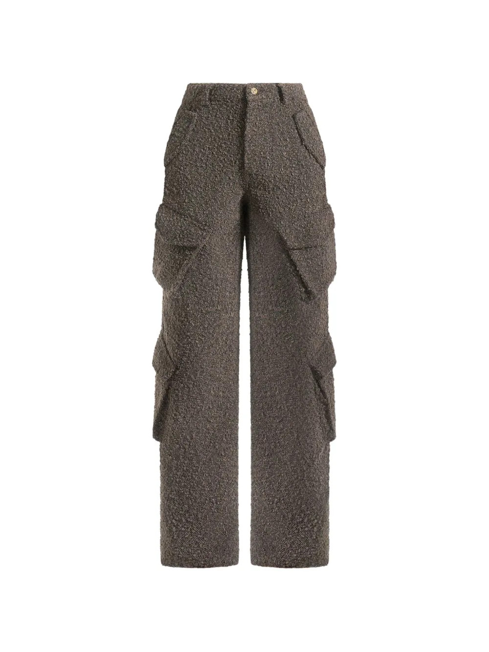Anne high waisted boucle denim cargo pants | Farfetch Global
