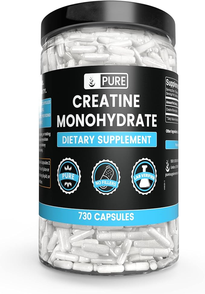 Pure Original Ingredients Creatine Monohydrate (730 Capsules) No Magnesium Or Rice Fillers, Alway... | Amazon (US)