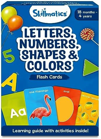 Skillmatics Thick Flash Cards for Toddlers - Letters, Numbers, Shapes & Colors, Learning Aids, Ch... | Amazon (US)
