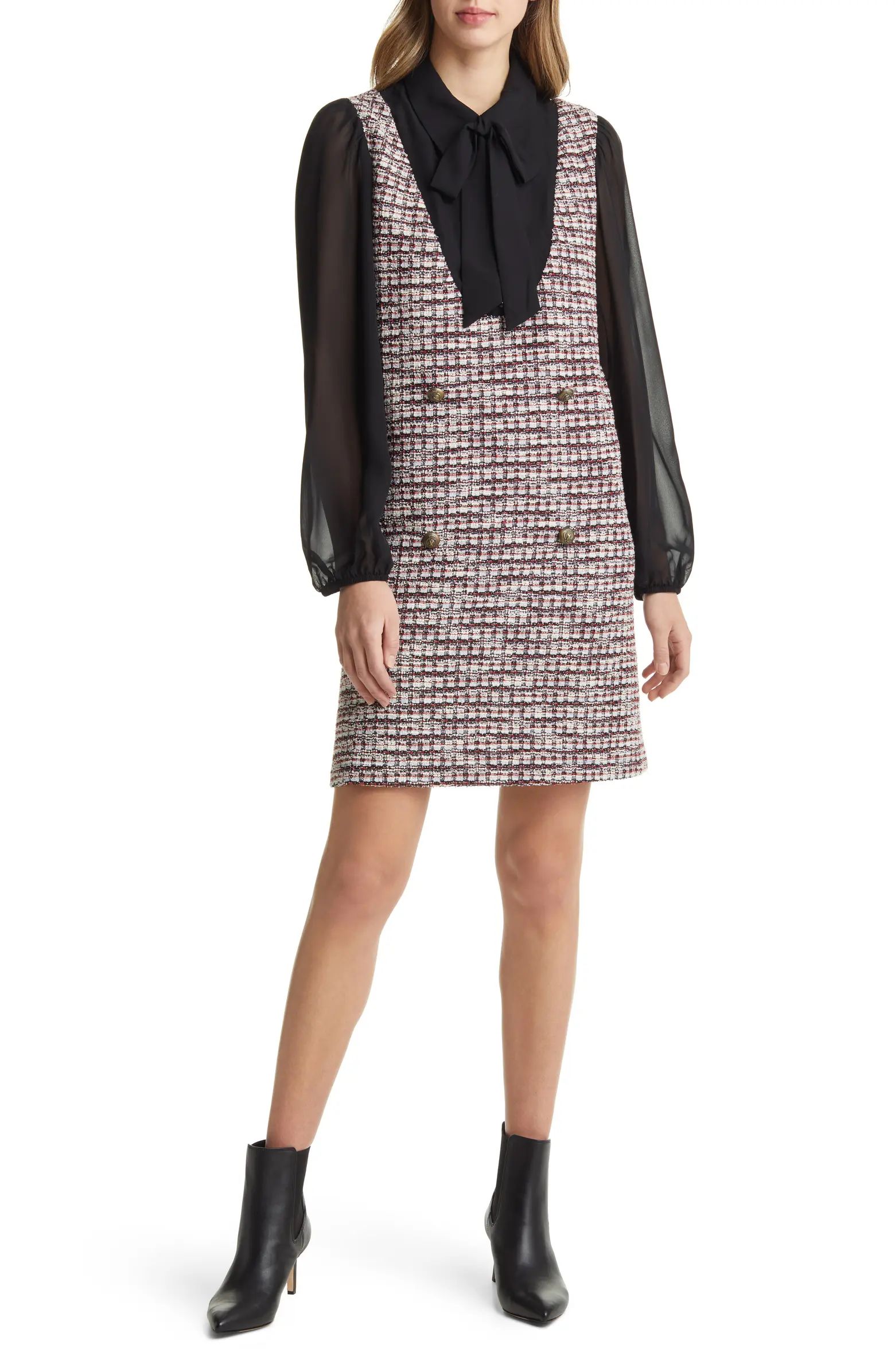 Long Sleeve Tweed Minidress | Nordstrom
