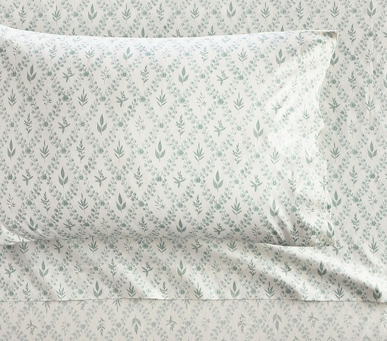 Chris Loves Julia Floral Trellis Organic Cotton Sheet Set | Pottery Barn Kids
