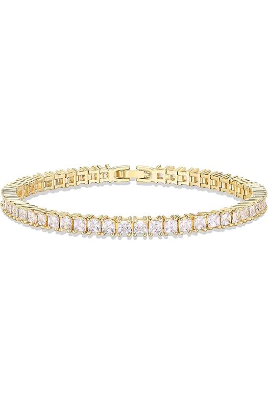 14k Gold Plated Cubic Zirconia Classic Tennis Bracelet  | Amazon (US)