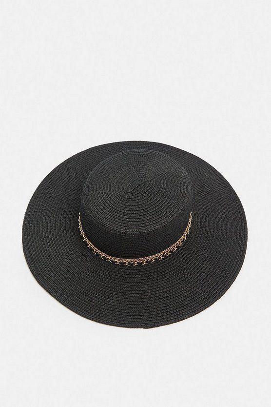 Chain Detail Straw Hat | Karen Millen UK & IE