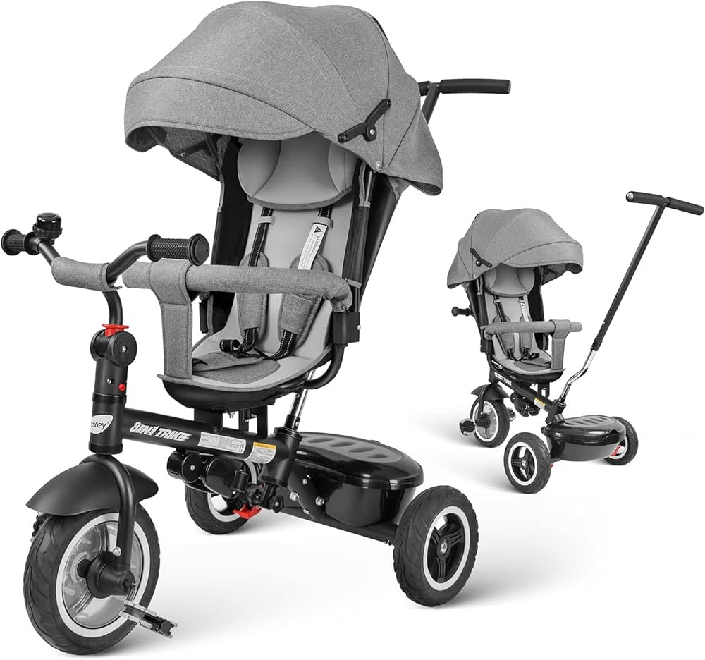 Baby Tricycle - Besrey 8-in-1 Baby Trike, Toddle Tricycle with 360° Swivel Seat, All-Terrain Rub... | Amazon (US)